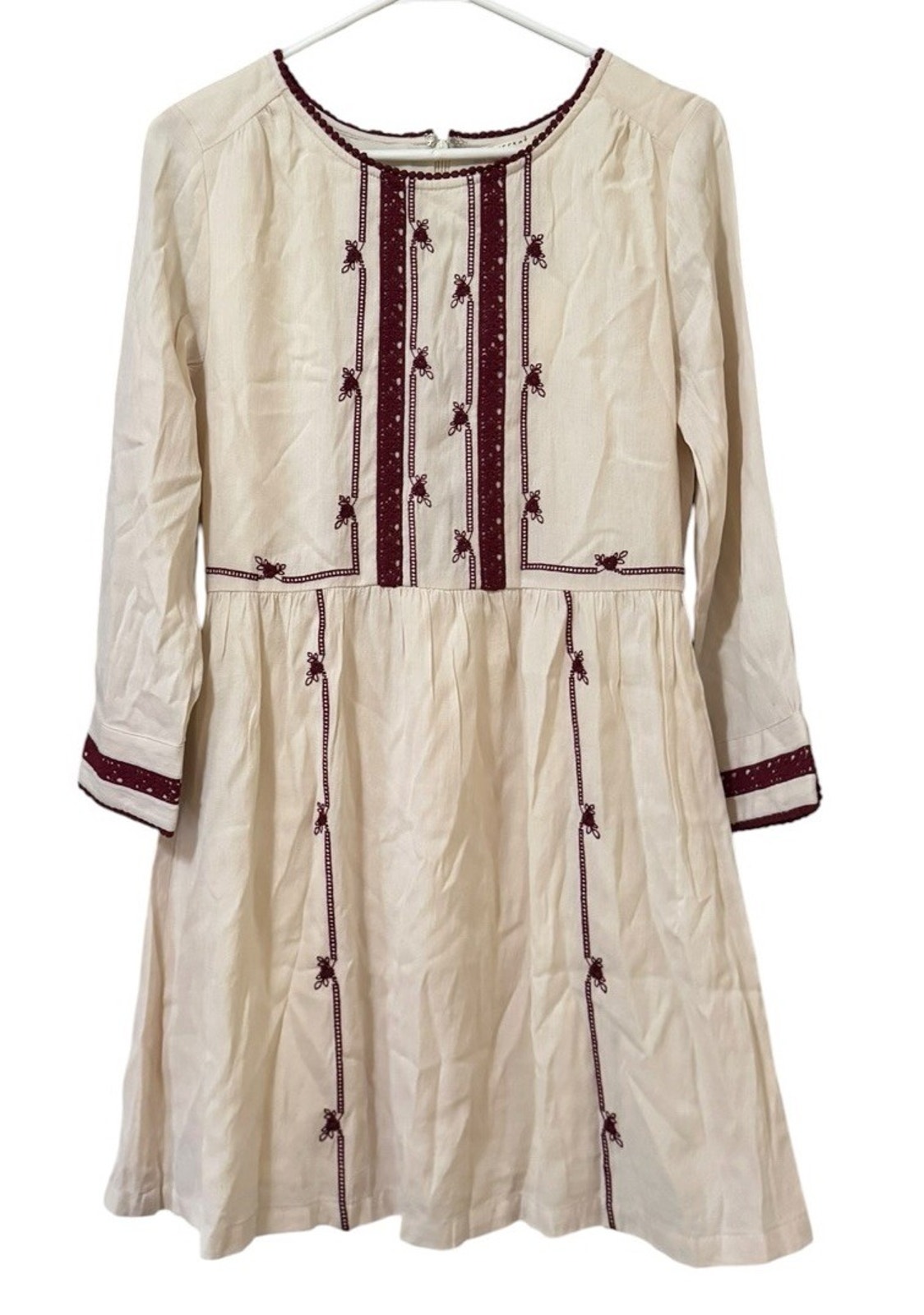 Current Air Anthropologie Women Sz Small Embroidered Tiered Bohemian Dress Nwt